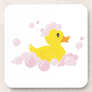 Dessous-de-verre Duck in Pink Bubbles