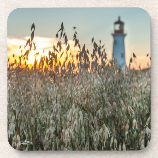 Dessous-de-verre d'un phare dans un champs (Devant)