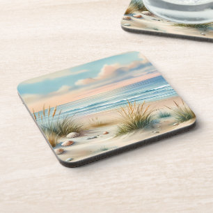 Dessous-de-verre Dunes côtières pastel à l'aquarelle