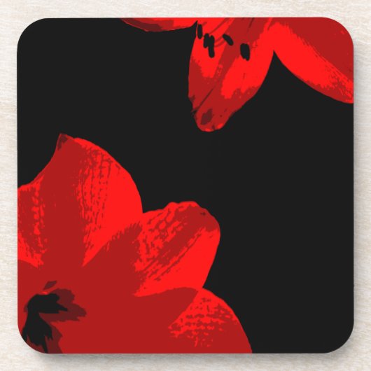 Dessous-de-verre duo amaryllis rouge (Devant)