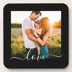 Dessous de verre durs Modèle photo Love Texte noi