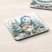 Dessous-de-verre Dusty Blue Gnome et les arbres de Noël (Côté gauche)