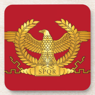 Dessous-de-verre Eagle d'or romain sur le rouge