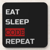 Dessous-de-verre Eat Sleep CODE Répéter (Devant)
