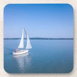 Dessous-de-verre Eau   Yacht au lac Balaton en Hongrie