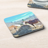 Dessous-de-verre Ébauche secourue Chevaux mangeant foin (Côté gauche)