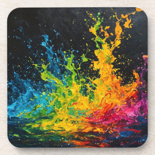 Dessous-de-verre Éclaboussure de peinture colorée