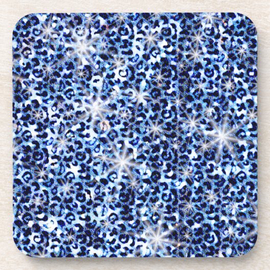 Dessous-de-verre Éclats de guépards bleus (Devant)