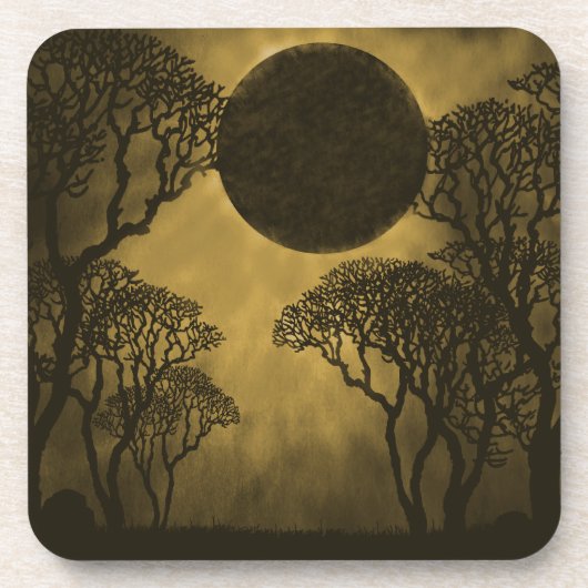 Dessous de verre Eclipse Forêt Noire, Or (Devant)