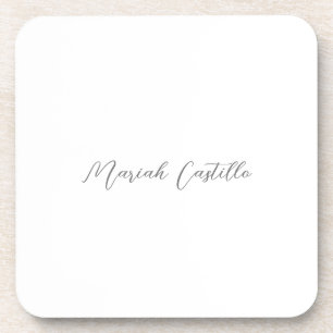 Dessous-de-verre Écriture Calligraphique Élégante Simple Nom Minima