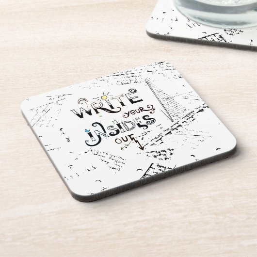 Dessous-de-verre Écrivez vos tripes! La devise des écrivains motivé (Côté gauche)