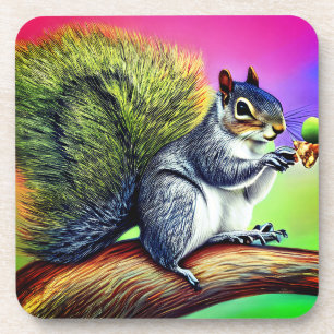 Dessous-de-verre Écureuil mou sur la branche