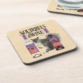 Dessous-de-verre Écureuil & Vin - Amusant Écureuil et Vin D (Côté gauche)