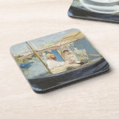 Dessous-de-verre Edouard Manet - Monet Peinture sur son Studio Boat (Côté gauche)