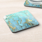 Dessous de verre - Effet de marbre bleu clair Verr (Côté gauche)