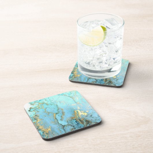 Dessous de verre - Effet de marbre bleu clair Verr (Côté Droit)