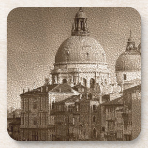 Dessous-de-verre Effet Papier Sepia Venise Grand Canal