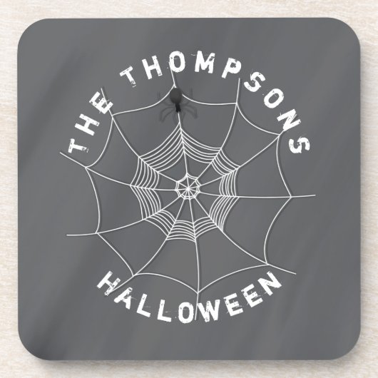 Dessous-de-verre Éffrayant Spider dans Spider Web Beverage Coaster (Devant)