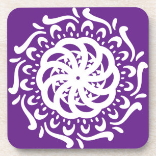 Dessous-de-verre Eggplant Mandala