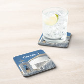 DESSOUS-DE-VERRE ÉGLISE BLANCHE RONDE ICONIQUE EN GRÈCE (Côté Droit)