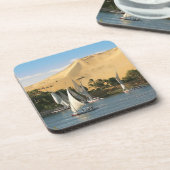 Dessous-de-verre Egypte, Assouan, Nil River, voiliers Felucca, 2 (Côté gauche)