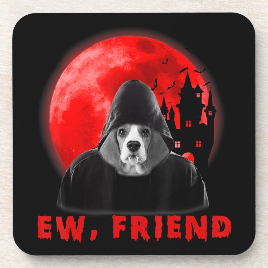Dessous-de-verre Eh, Friend Beagle Dog Halloween Dog Vampire Venin (Devant)