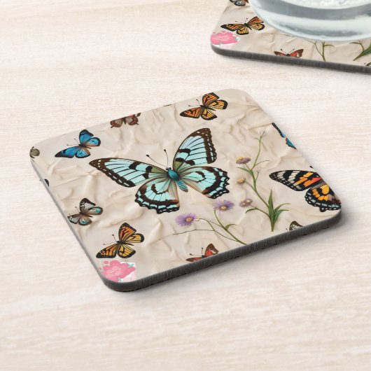 Dessous-de-verre "Élégance Serene Butterfly" (Côté gauche)