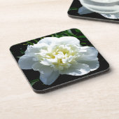 Dessous-de-verre Elégant blanc peony floral blanc photo (Côté gauche)
