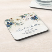 Dessous-de-verre Elegant Blue Floral Winter Wedding (Côté gauche)