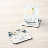 Dessous-de-verre Elegant Blue Floral Winter Wedding (Côté Droit)