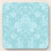 Dessous-de-verre Élégant Chic Romantique Floral Damask-Mint (Devant)