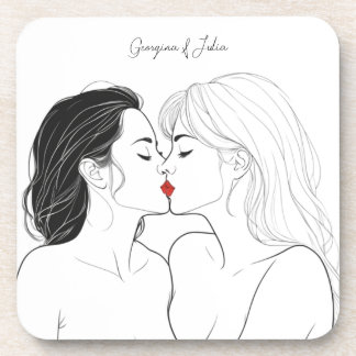 Dessous-de-verre Élégant couple lesbien personnalisé