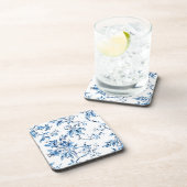 Dessous-de-verre Elegant Delft Blue et White Floral (Côté Droit)