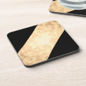 Dessous-de-verre élégant faux or clair et bandes noires (Côté gauche)