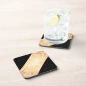 Dessous-de-verre élégant faux or clair et bandes noires (Côté Droit)