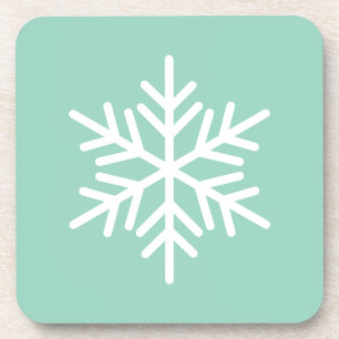 Dessous-de-verre Élégant Flocon De Neige Blanc Nordique Chic Sur Mo