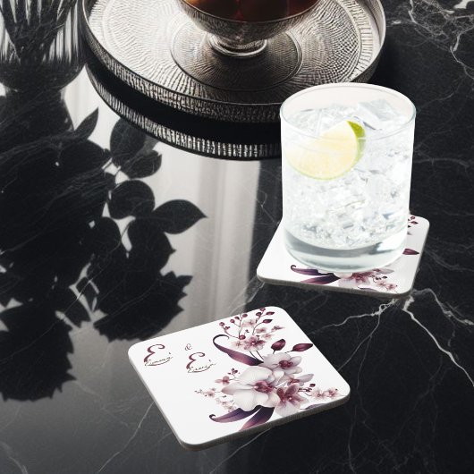 Dessous-de-verre Élégant floral personnalisé