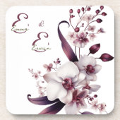 Dessous-de-verre Élégant floral personnalisé (Devant)