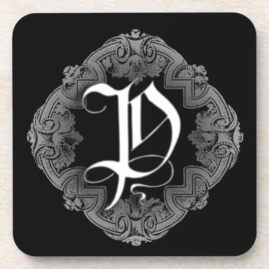 Dessous-de-verre Élégant Goth Initial P (Devant)