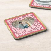 Dessous-de-verre Élégant Heureuse Sainte-Valentin de coeur rose élé (Côté gauche)