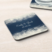 Dessous-de-verre Élégant Mariage de dentelle et perles Abstraites (Côté gauche)