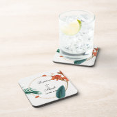 Dessous-de-verre Élégant Mariage floral tropical (Côté Droit)