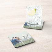 Dessous-de-verre Élégant Monogramme Mariage photo initial (Côté Droit)