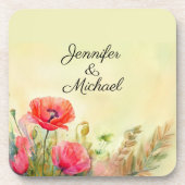 Dessous-de-verre Élégant Poppies d'aquarelle (Devant)