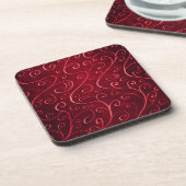 Dessous-de-verre Elegant Red Swirl Pattern (Côté gauche)