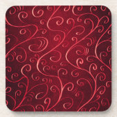 Dessous-de-verre Elegant Red Swirl Pattern (Devant)