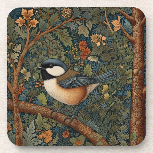 Dessous-de-verre Elegant retro woodland bird (Devant)