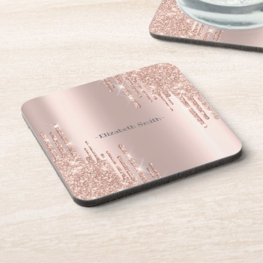 Dessous-de-verre Élégant rose doré (Côté gauche)