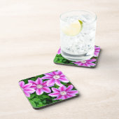 Dessous-de-verre Élégant rose floral vert botanique (Côté Droit)