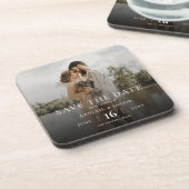 Dessous-de-verre Élégant Simple Moderne Photo Mariage Enregistrer l (Côté gauche)